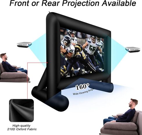 14 FT Inflatable Projector Movie Screen for Outside, Blow up Projector Screen Front/Rear Projection for Backyard Movie Night Outdoor Party in Kuwait