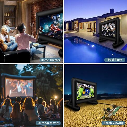 14 FT Inflatable Projector Movie Screen for Outside, Blow up Projector Screen Front/Rear Projection for Backyard Movie Night Outdoor Party in Kuwait