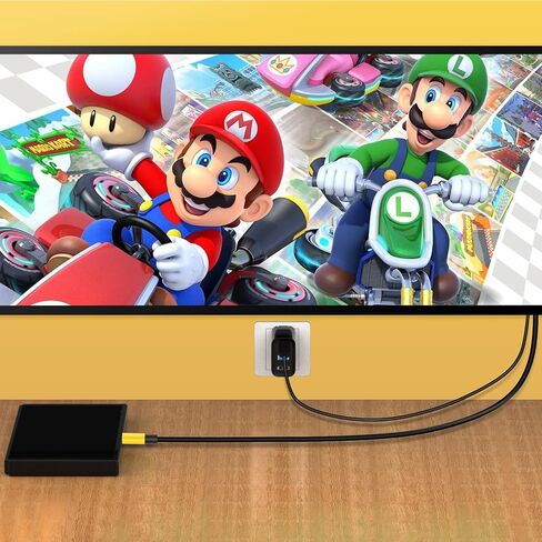 USB C to HDMI Adapter Cable for Nintendo Switch Dock,6FT/1.8M Switch Docking Station for TV with 4K Switch Dock HDMI Cable, 100W Switch Charging Dock- Black with Red, Minin in Kuwait