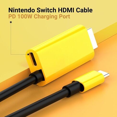 USB C to HDMI Adapter Cable for Nintendo Switch Dock,6FT/1.8M Switch Docking Station for TV with 4K Switch Dock HDMI Cable, 100W Switch Charging Dock- Black with Red, Minin in Kuwait