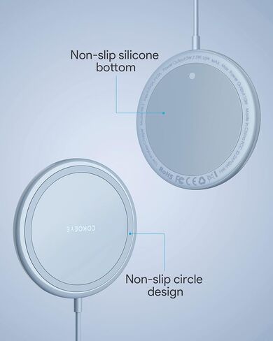 Wireless Charger, 15W Max Fast Wireless Charging Pad 2-Pack Compatible with iPhone16/16Plus/16Pro /16ProMax/iPhone15/15Pro/15Plus/14/13/12/Samsung S24 /S24Ultra/S23Ultra/S22/S21,AirPods Pro 2 in Saudi Arabia