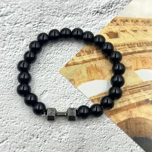 Weighted Bracelet for Men Dumbbell Bracelet for Men Mens Heavy Bracelets Mens Beaded Bracelets Gym Father's Day Jewelry Gifts in Saudi Arabia