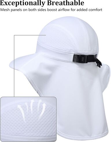 GADIEMKENSD Foldable Sun Hat with Neck Flap, UPF 50+ Wide Brim Fishing Hat for Men Women, Quick Drying and Breathable in Saudi Arabia
