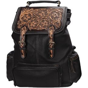 Schneiders Tooled Leather Backpack | Western Style | Ideal for Equestrian Enthusiasts | Personalization Available in Saudi Arabia