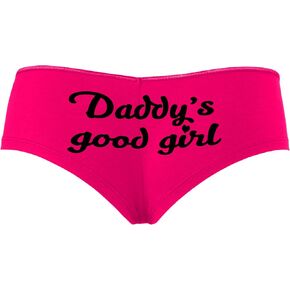 Knaughty Knickers Daddy's Good Girl - DDLG Play Hot Pink Boyshort Panties With Adult Design in Saudi Arabia