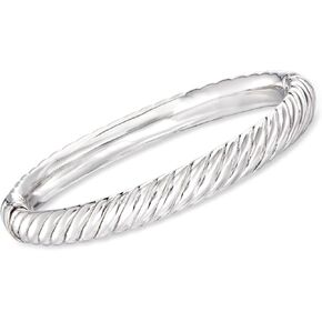 Ross-Simons Sterling Silver Spiraled Oval Bangle Bracelet in Saudi Arabia