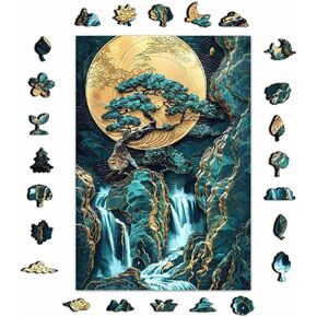 Flowers Wooden Puzzles for Adults – A3 Mandala Succulent Plants with 152 Pieces Wood Puzzles – Jigsaw Puzzles with Unique Animal Shapes – 10.8" x 10.3" in Kuwait