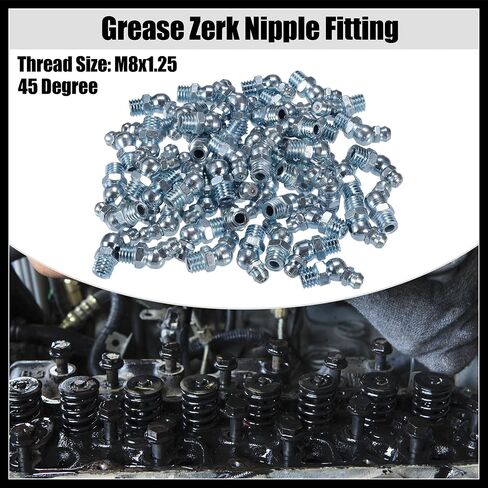 50 PCS M8x1.25 شحوم Nipple Fitting Bend 45 درجة زاوية شحوم الصلب zerk محول تركيب السيارات للسيارات توسيقية ميكانيكية مادة دائمة in Saudi Arabia
