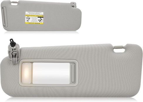 Sun Visor with Vanity Light for 2010-2015 Mazda CX-9, Left Driver Side Gray Sunvisor Replacement TDY1-69-320 in Saudi Arabia