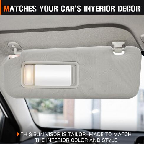 Sun Visor with Vanity Light for 2010-2015 Mazda CX-9, Left Driver Side Gray Sunvisor Replacement TDY1-69-320 in Saudi Arabia