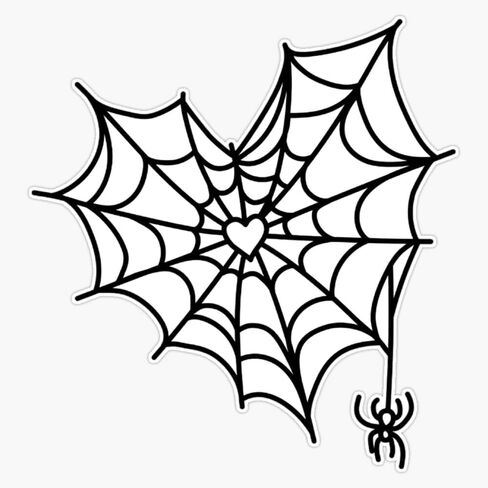Black SpiderWeb ملصق قلب فينيل مقاوم للماء ملصق ملصق محمول سيارة الكمبيوتر المحمول ملصق ملصق الوفير 5 " in Kuwait