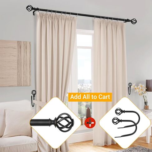 2 Pack Bronze Curtain Holdbacks, USFOOK Decorative Window Drapery Tiebacks (2 Pack/1 Pair), Curtain Tie Back Hooks for Wall with Twisted Cage Finials (3.45" L x 5.35" W) in Kuwait