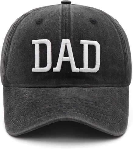 Mom and Dad Hats Set of 2 Pcs Adjustable Cotton Washed 3D Embroidered Baseball Caps Gift for Parents Couples in Kuwait