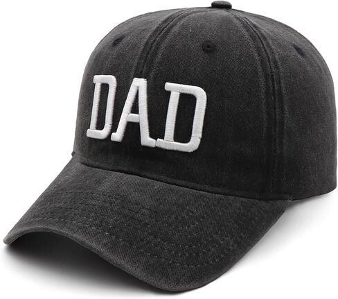Mom and Dad Hats Set of 2 Pcs Adjustable Cotton Washed 3D Embroidered Baseball Caps Gift for Parents Couples in Kuwait