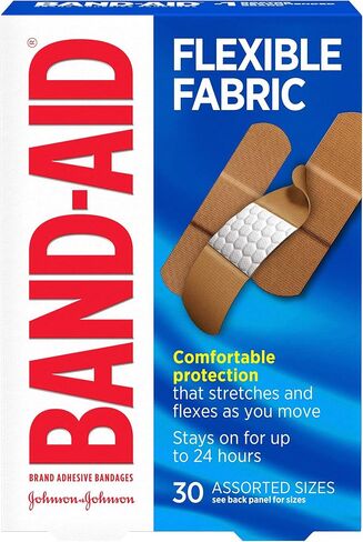 Band-Aid Brand Flexible Fabric Adhesive Bandages for Comfortable Flexible Protection, Twin Pack, 2 x 100 ct in Kuwait