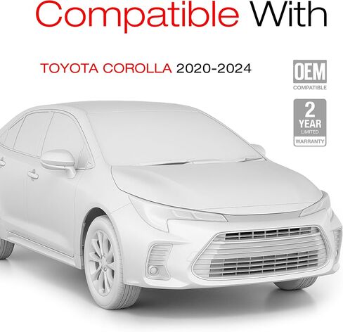 استبدال المرآة الجانبية للركاب - متوافق مع 2020-2024 Toyota Corolla سيدان - تعديل مدعوم ، طي يدوي ، زجاج محدب ، أسود ، 5h3p - OEM 8791012F60 ، 8791002916 ، 8791002928 ، to1321391 in Kuwait