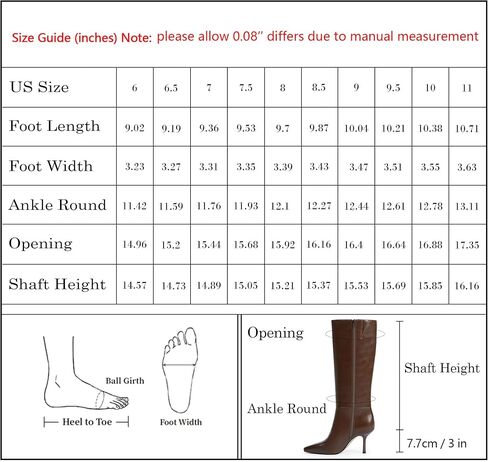 Modatope Knee High Boots Women Square Toe Stiletto Tall Boots Side Zipper Boot for Women in Kuwait
