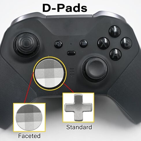 LiXiongBao 2 in 1 Metal D-Pads Set for Xbox Elite Series 2 Controller, Replacement Parts Directional Pad Button Kits for Xbox Controller Series 2 Core/Elite Series 2 Controller(Silver) [video game] in Saudi Arabia