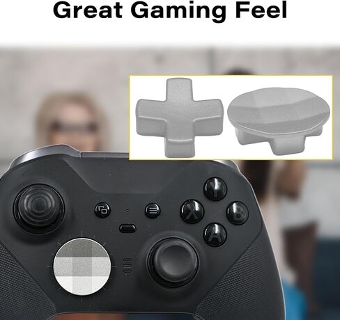 LiXiongBao 2 in 1 Metal D-Pads Set for Xbox Elite Series 2 Controller, Replacement Parts Directional Pad Button Kits for Xbox Controller Series 2 Core/Elite Series 2 Controller(Silver) [video game] in Saudi Arabia
