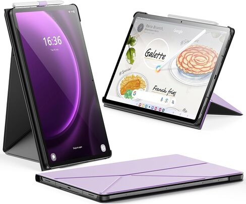 INFILAND Case for Samsung Galaxy Tab S9+ Plus/S9 FE+ Plus/S10 Plus 12.4 Inch, Slim Magnetic Origami Stand Protective Cover, Multiple Angle Viewing, Auto Wake/Sleep,Black in Saudi Arabia
