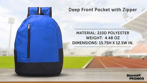 DISCOUNT PROMOS 12 Quick Zip Backpacks Set - Customizable Text, Logo - Polyester, Unique features, Front Pocket, Vibrant - Red in Saudi Arabia