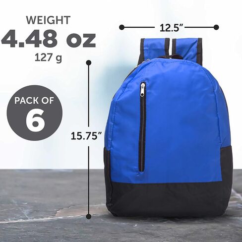 DISCOUNT PROMOS 12 Quick Zip Backpacks Set - Customizable Text, Logo - Polyester, Unique features, Front Pocket, Vibrant - Red in Saudi Arabia