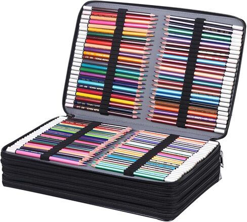 Shulaner 500 Colored Pencil Case Organizer with Zipper Large Capacity Flower Pen Holder Bag for Artist (Gradient Circle, Large Slots) in Kuwait