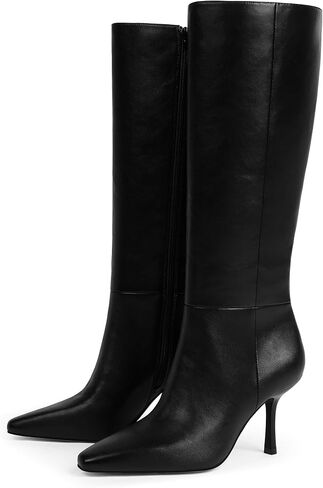 Modatope Knee High Boots Women Square Toe Stiletto Tall Boots Side Zipper Dressy Boot for Women in Kuwait