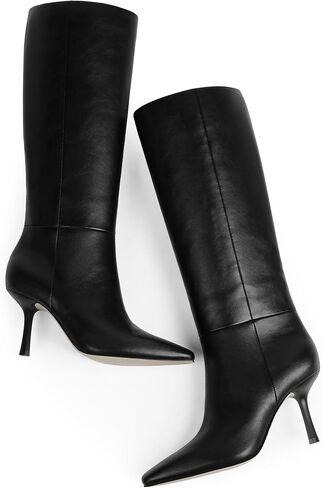 Modatope Knee High Boots Women Square Toe Stiletto Tall Boots Side Zipper Dressy Boot for Women in Kuwait