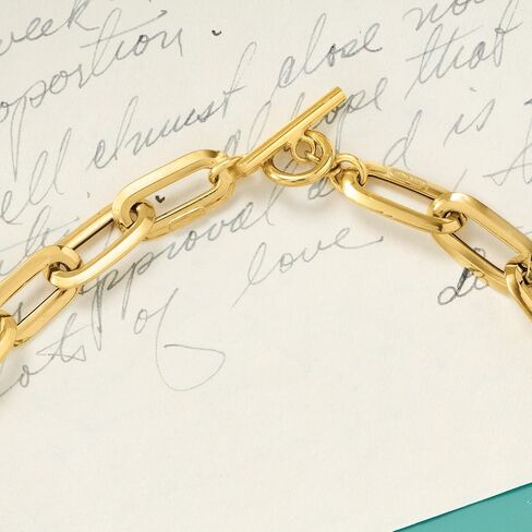 Ross-Simons Italian 14kt Yellow Gold Paper Clip Link Toggle Necklace in Saudi Arabia