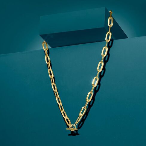 Ross-Simons Italian 14kt Yellow Gold Paper Clip Link Toggle Necklace in Saudi Arabia
