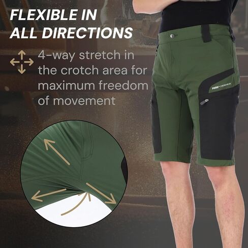 Puma Workwear Pro One Men's Tactical Cargo Shorts ، و DAENTING 4-Way Estrity Estilit in Saudi Arabia