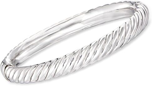 Ross-Simons Sterling Silver Spiraled Oval Bangle Bracelet in Saudi Arabia