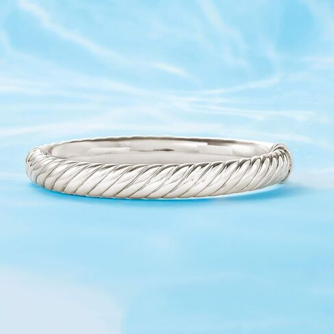 Ross-Simons Sterling Silver Spiraled Oval Bangle Bracelet in Saudi Arabia