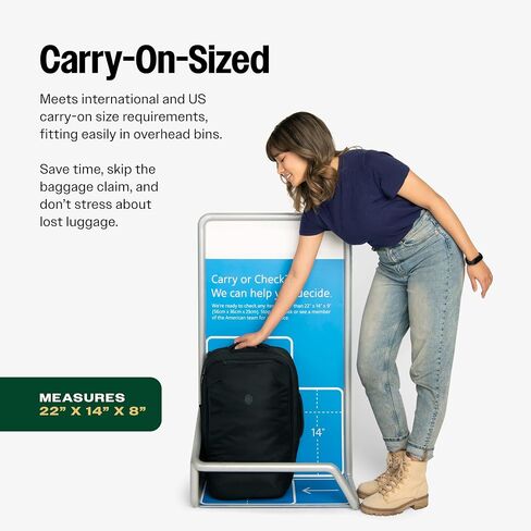 40L Travel Backpack Lite, Black - Large Carry-On Travel Backpack for Men and Women - Durable, Comfortable, Easy to Pack, Airline-Approved Bag with Laptop Compartment in Saudi Arabia