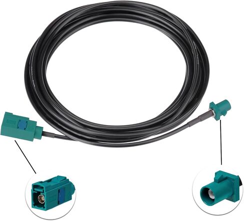 Fakra Z Female to Fakra Z Male RG174 Extension Cable 2.5m/8.2ft for Car SUV Stereo Head Unit GPS Navigation FM AM Radio Sirius XM Satellite Radio 4G LTE TEL Telematics DAB Digital Radio in Kuwait