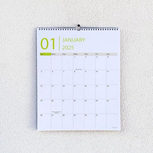 Wall Calendar 2025-2026, 18 Months, Runs From January 2025 to June 2026, 15" x 12" Large Wall Calendar with Hanger, Thick Paper, Spiral Binding, Easy to Write Down Your Plans and Daily/Pattern in Saudi Arabia