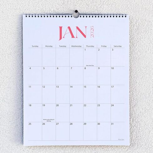 Wall Calendar 2025-2026, 18 Months, Runs From January 2025 to June 2026, 15" x 12" Large Wall Calendar with Hanger, Thick Paper, Spiral Binding, Easy to Write Down Your Plans and Daily/Pattern in Saudi Arabia