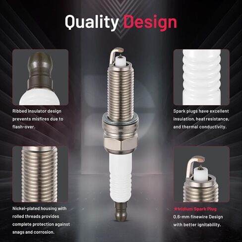BDFHYK 4024102498 Iridium Spark Plugs متوافقة مع Jeep Wrangler 2012-2017 3.6L 3604CC 220CU. في. V6 غاز DOHC بشكل طبيعي ، مجموعة من 6 in Kuwait