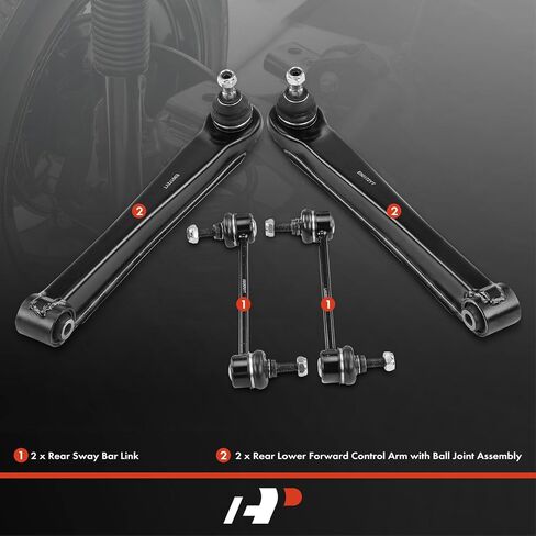 A-Premium Set of 4, Rear Lower Forward Control Arm, Sway Bar Link, Compatible with Hyundai Sonata 1999-2005, XG300 2001, XG350 2002-2005, Kia Optima 2001-2005 in Saudi Arabia