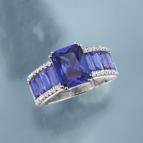 Ross-Simons 6.75 ct. t.w. Simulated Tanzanite and .20 ct. t.w. CZ Ring in Sterling Silver in Saudi Arabia
