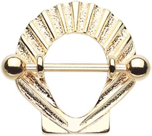 Covet Jewelry Golden Ariel Seashell Nipple Shield Ring in Saudi Arabia