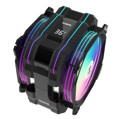ALSEYE W90 Digital CPU Cooler for Intel, Temperature Displayed CPU Cooler for Small Size PC Case with Powerful 90mm ARGB Lighting Fan and 40mm High-Performance Heat Column Inside. (W90-Intel) in Kuwait