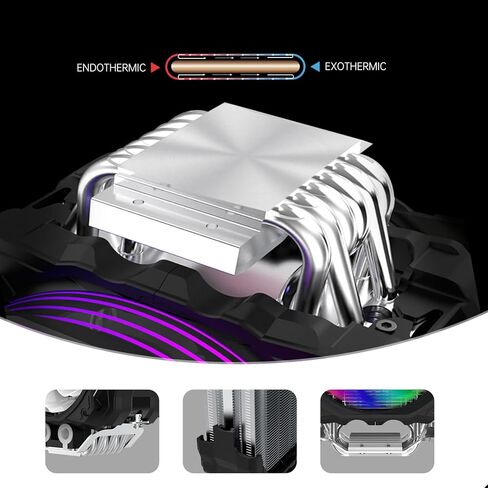 ALSEYE W90 Digital CPU Cooler for Intel, Temperature Displayed CPU Cooler for Small Size PC Case with Powerful 90mm ARGB Lighting Fan and 40mm High-Performance Heat Column Inside. (W90-Intel) in Kuwait