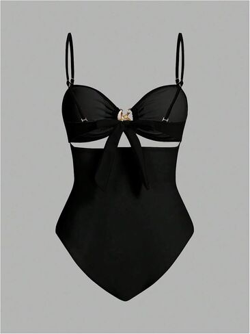قطعت شركة Verdusa Women's One One Backless Wireless Swimsuit مع تنورة تستر in Saudi Arabia