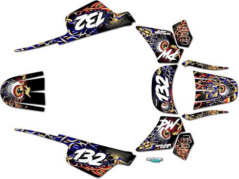 Graphics Kit for Yamaha PW 50 (AllYears) CORE Series Blue 09 Mil - Dirt bike Custom Racing Graphics Decals Stickers Kit, no-plastics in Saudi Arabia
