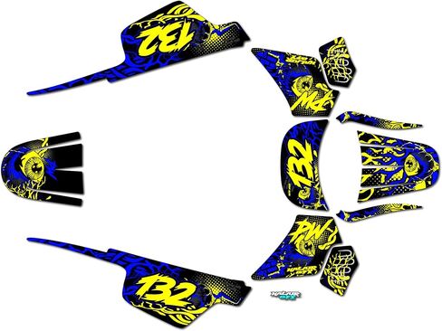 Graphics Kit for Yamaha PW 50 (AllYears) CORE Series Blue 09 Mil - Dirt bike Custom Racing Graphics Decals Stickers Kit, no-plastics in Saudi Arabia