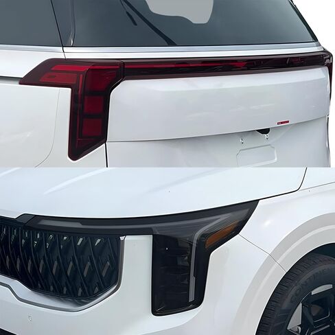تصاميم Tech Bogar تصاميم الكامل المصابيح الأمامية Leillight Tint Tint متوافقة مع Kia Carnival 2025-2026 ، Dark Smoke in Kuwait
