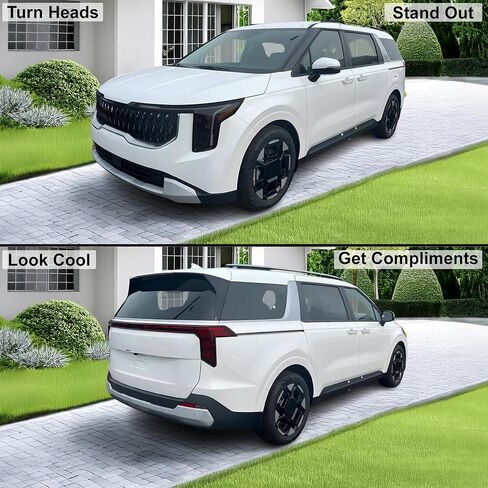 تصاميم Tech Bogar تصاميم الكامل المصابيح الأمامية Leillight Tint Tint متوافقة مع Kia Carnival 2025-2026 ، Dark Smoke in Kuwait