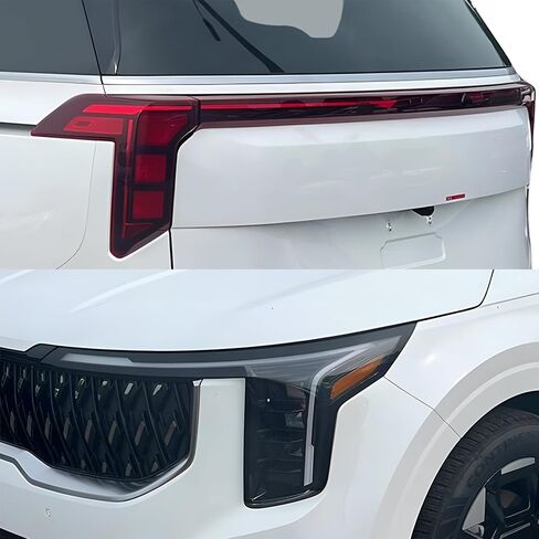تصاميم Tech Bogar تصاميم الكامل المصابيح الأمامية Leillight Tint Tint متوافقة مع Kia Carnival 2025-2026 ، Dark Smoke in Kuwait